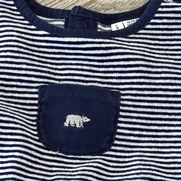 Janie and Jack Striped Baby Onesie size 12-18 months - Picture 3 of 6